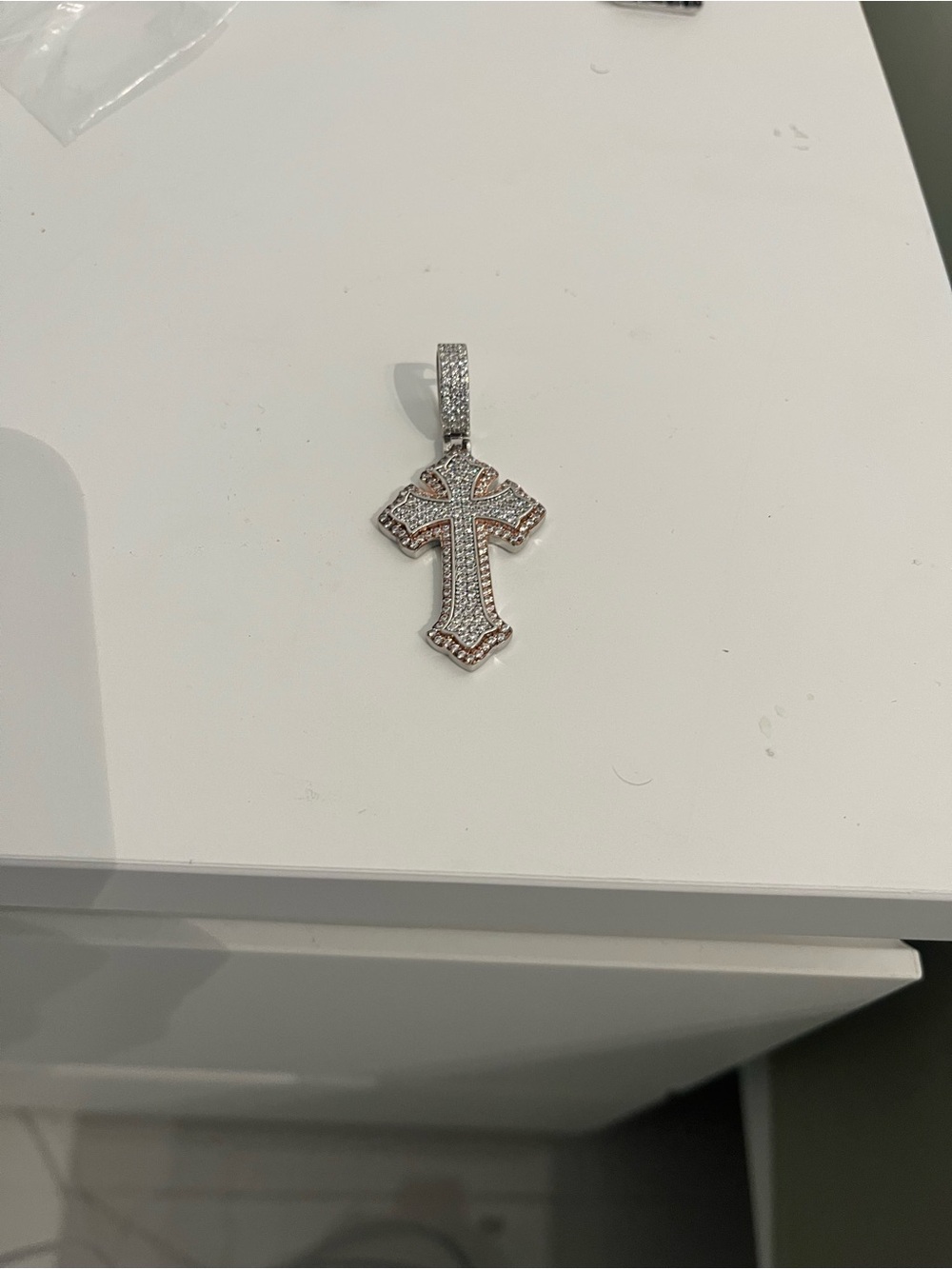 Moissanite Chrome Heart Pendant
